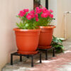 Set of 4 Metal Pot Stand & Flower Pot