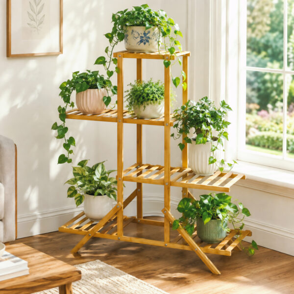 4-Tier Bamboo Wooden Plant Stand