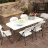 6 Ft Plastic Folding Table with Metal Frame