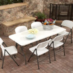 6 Ft Plastic Folding Table with Metal Frame