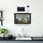 2 Tier Microwave Oven Wall Mount Metal Stand