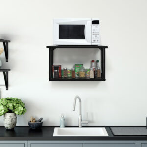 2 Tier Microwave Oven Wall Mount Metal Stand