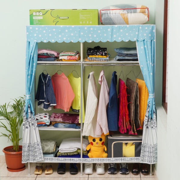 5 Shelf Stainless Steel Portable Wardrobe