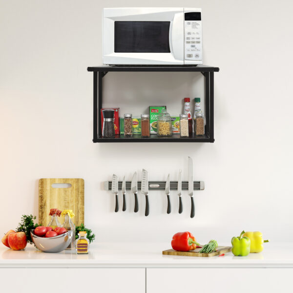 2 Tier Microwave Oven Wall Mount Metal Stand