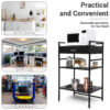 3 Tier Microwave Rack with Sliding Storage Drawer