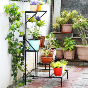 4 Tier Metal Hanging Plant Stand with Ladder