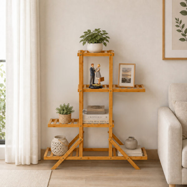 4-Tier Bamboo Wooden Plant Stand