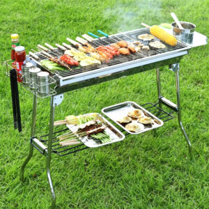 Foldable Charcoal Barbeque Grill Set