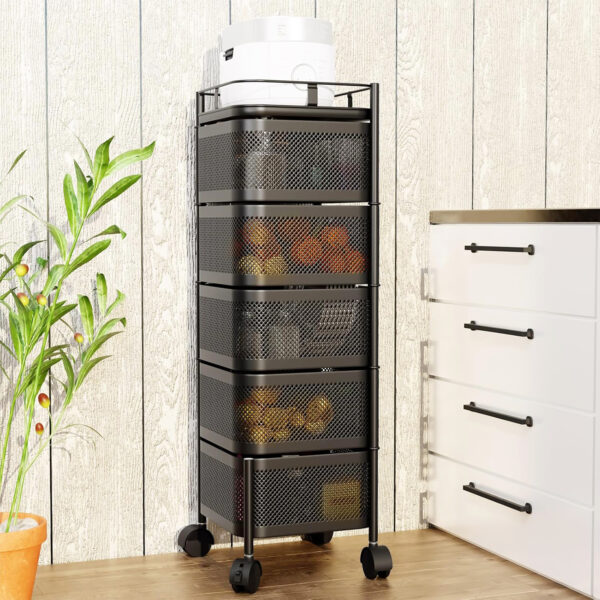 360° Revolving Kitchen Storage Trolley