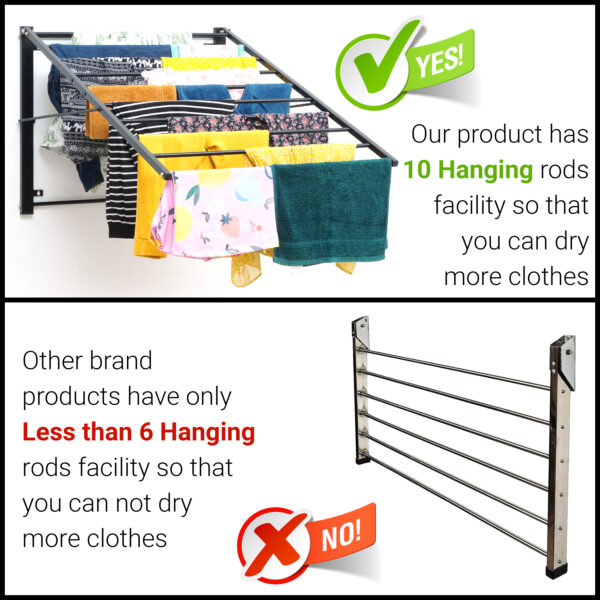 Adjustable Wall Mounted Cloth Drying Stand