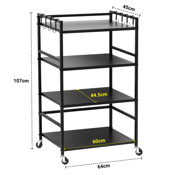 Microwave Rack with Rolling Wheels