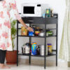 3 Tier Microwave Rack with Sliding Storage Drawer