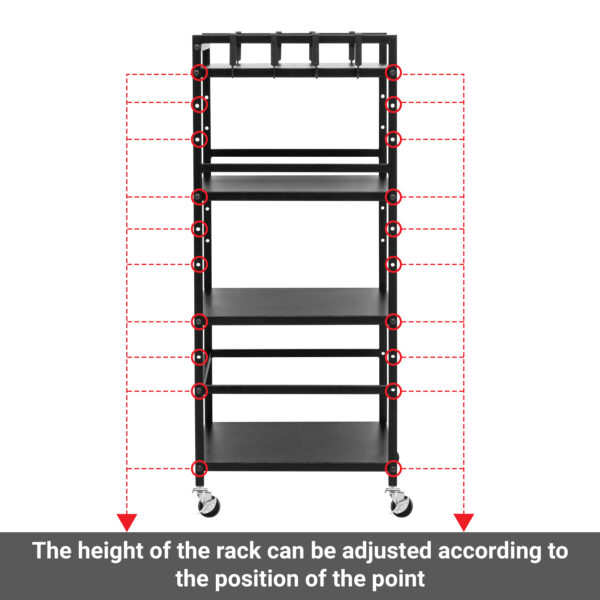 Microwave Rack with Rolling Wheels