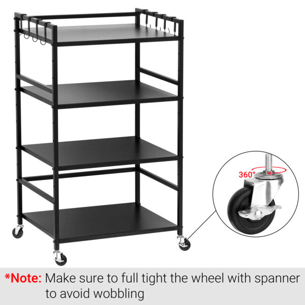 Microwave Rack with Rolling Wheels