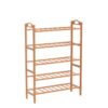 5-Tier Bamboo Wooden Shoe Rack