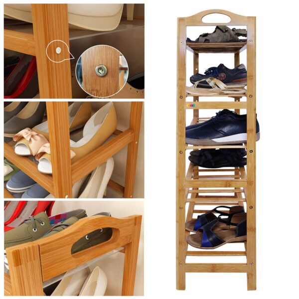 5-Tier Bamboo Wooden Shoe Rack