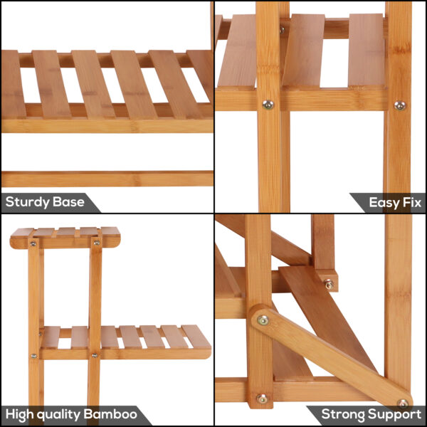6 Tier Wooden Bamboo Plant Pot Stand
