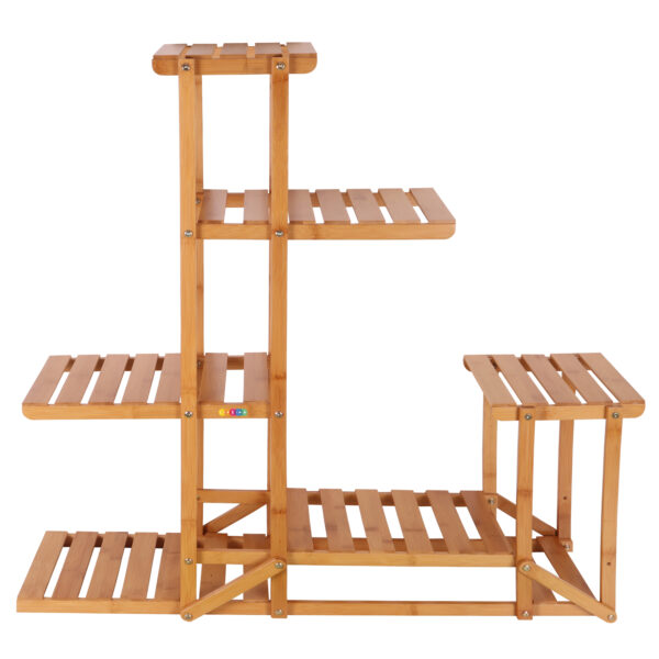 6 Tier Wooden Bamboo Plant Pot Stand