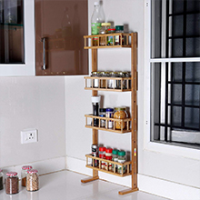4 Tier Bamboo Wooden Hanging Shelf