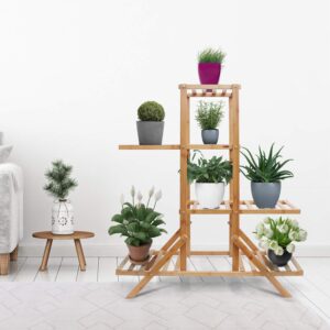 4 Tier Bamboo Wooden Plant Stand