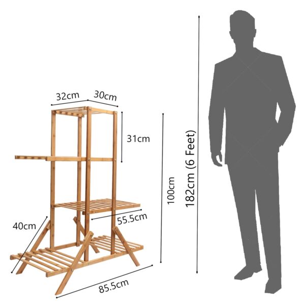 4-Tier Bamboo Wooden Plant Stand