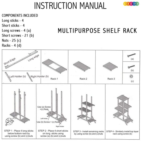 4-Tier Bamboo Wooden Plant Stand