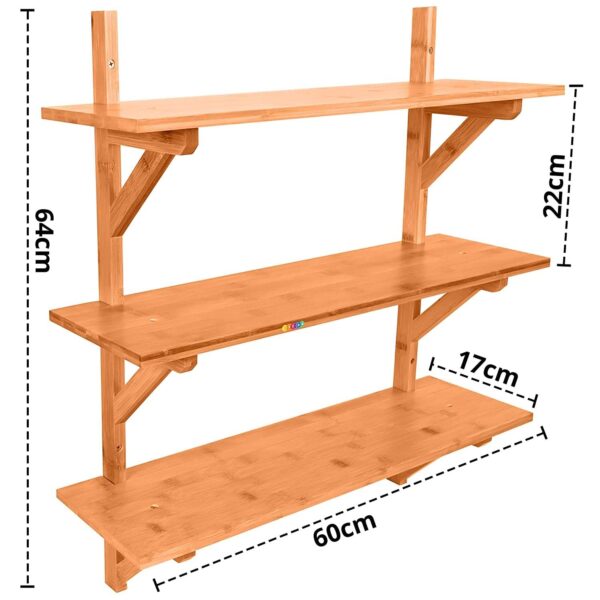 Bamboo Floating Wall Mount Display