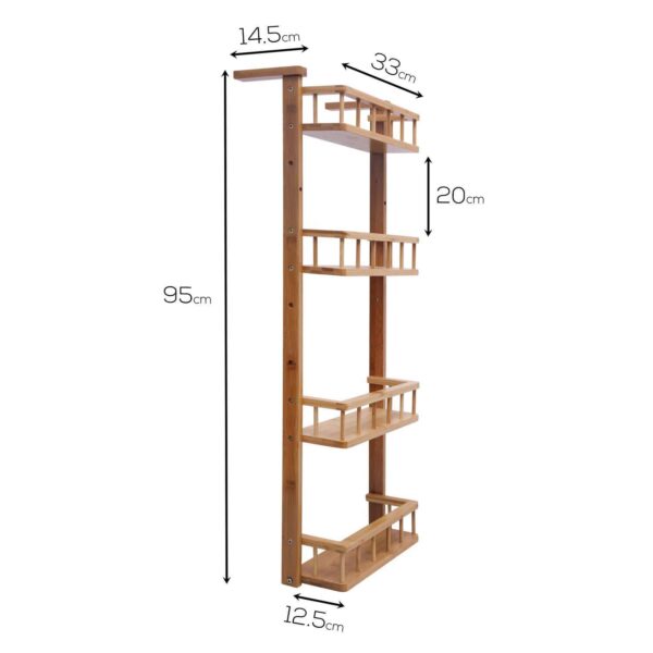 4 Tier Bamboo Wooden Hanging Shelf