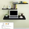 Wood Wall Mounted Round Corner Folding Wall Study Table