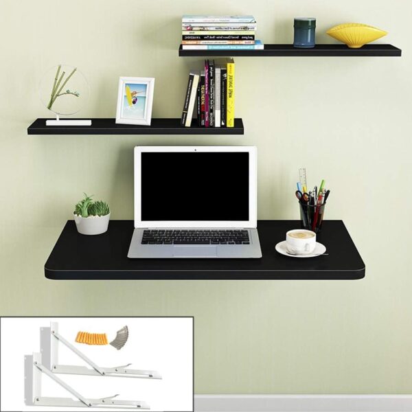 Wood Wall Mounted Round Corner Folding Wall Study Table
