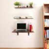 Wood Wall Mounted Round Corner Folding Wall Study Table