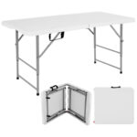 4 Ft Height Adjustable Plastic Folding Picnic Table