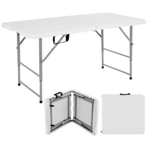 4 Ft Height Adjustable Plastic Folding Picnic Table