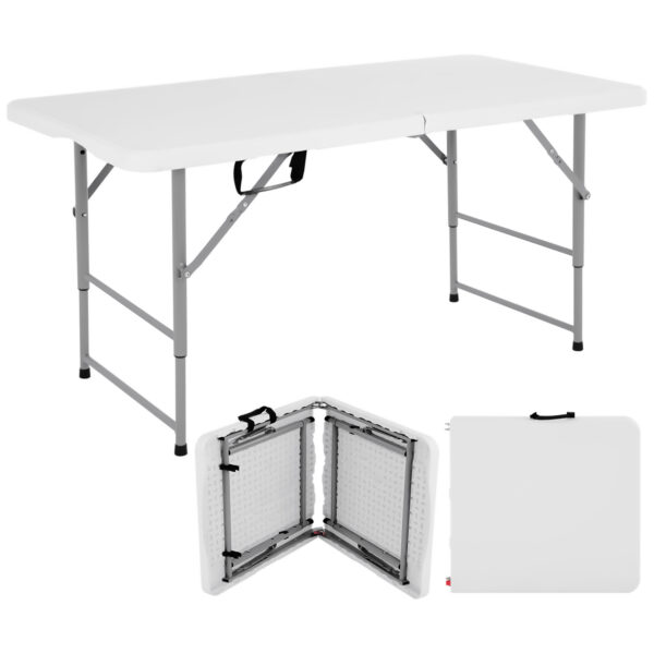 4 Ft Height Adjustable Plastic Folding Picnic Table