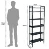 6 Tier Metal Height Adjustable Bookshelf