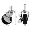 10mm Threaded Heavy Duty Caster Wheels 360°