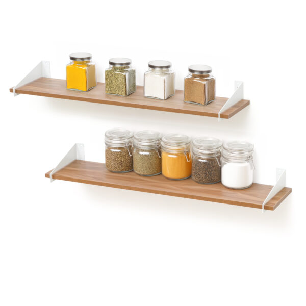 2 Pcs 3 Feet Wood Wall Shelf