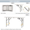 4 Ft Height Adjustable Plastic Folding Picnic Table