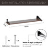 2 Pcs 3 Feet Wood Wall Shelf