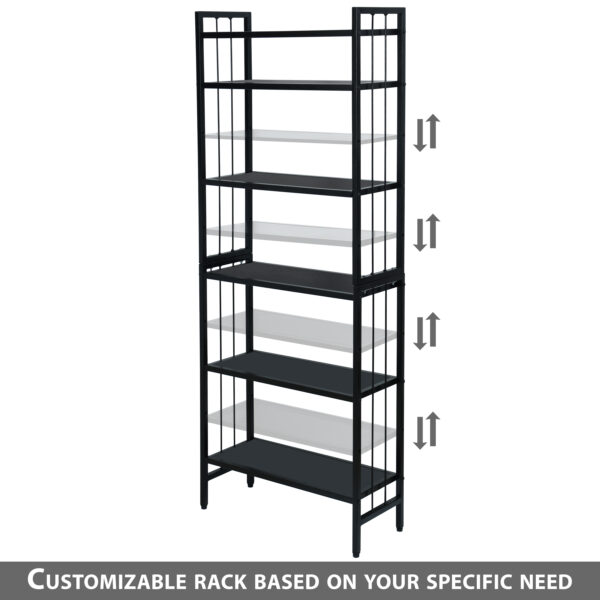 6 Tier Metal Height Adjustable Bookshelf