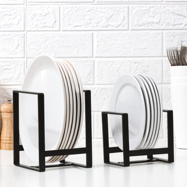 2Pcs Metal Plate Dish Organizer