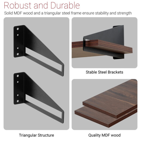 2 Pcs 3 Feet Wood Wall Shelf