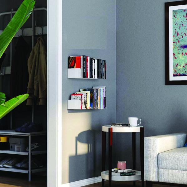 24-Inches Heavy Metal Book Shelf-White