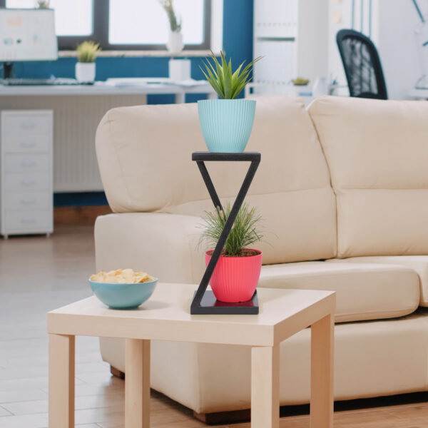 2 Tier Metal Stylish Z Shape X Shape Planters Stand