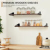 2 Pcs 3 Feet Wood Wall Shelf
