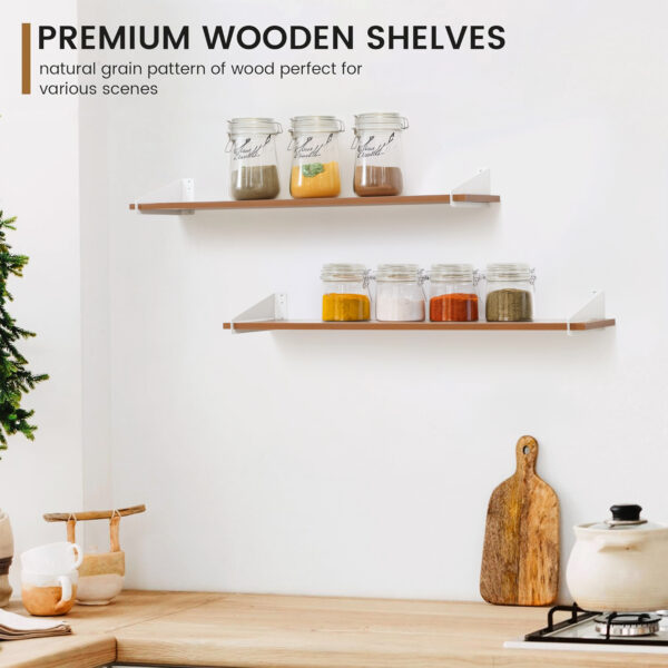 2 Pcs 3 Feet Wood Wall Shelf