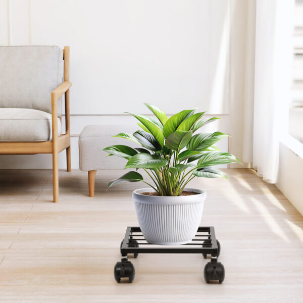 10 Inch Metal Plant Stand with Lockable & unlockable Wheels