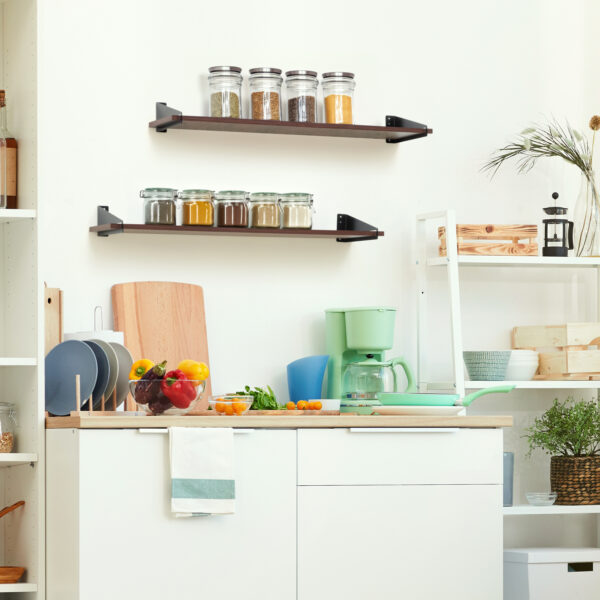 2 Pcs 3 Feet Wood Wall Shelf