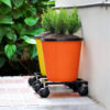 10 Inch Metal Plant Stand with Lockable & unlockable Wheels