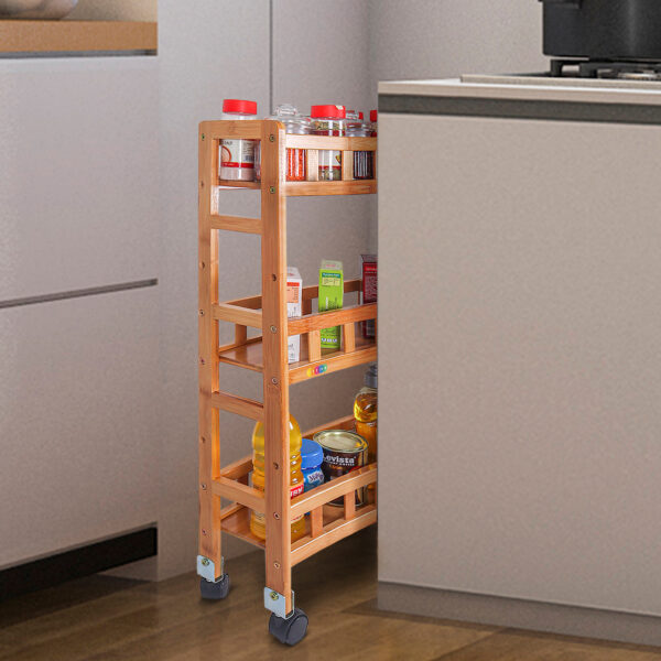Bamboo Space Saving Trolley